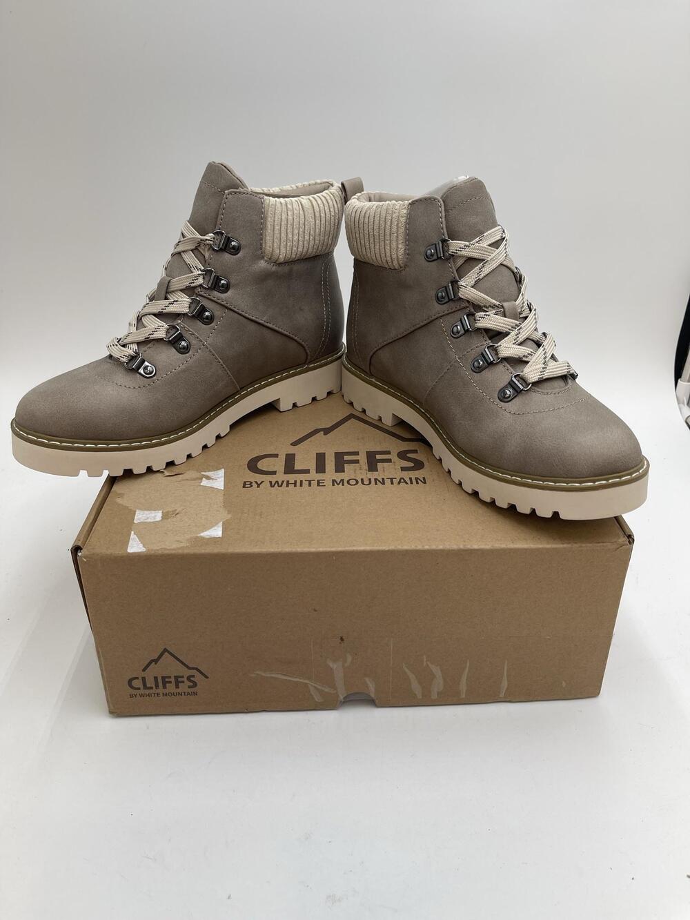 Cliffs By White Mountain Connie Boots Womens Gray Ankle Lace Up New Size 9.5